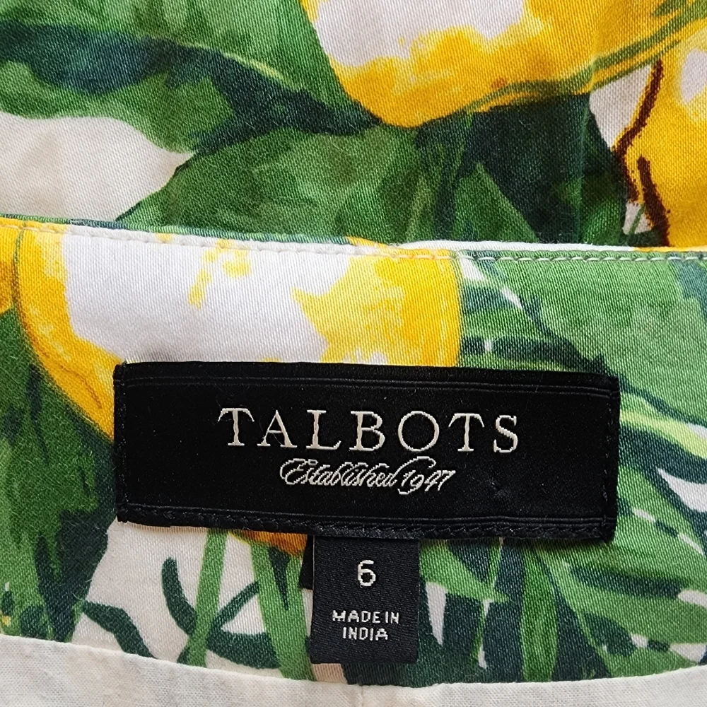 Vintage Talbots Lemon-Print A-Line Skirt - Picture 4 of 4